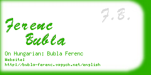 ferenc bubla business card